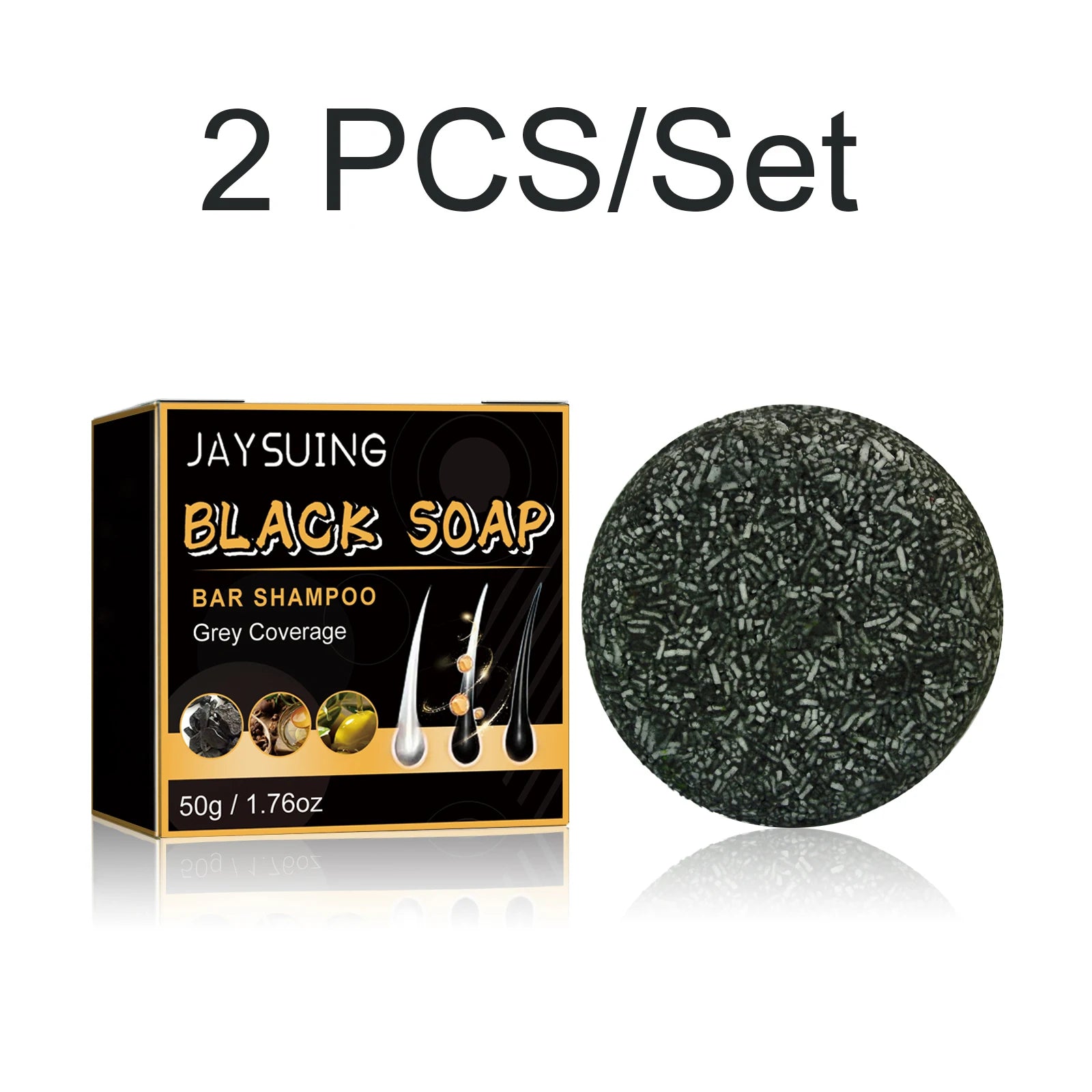 Gray Hair Shampoo Bar Turn Black Improve Dull & White Hair Anti-Dandruff Nourish Scalp  Polygonum Multiflorum Biotin Soap