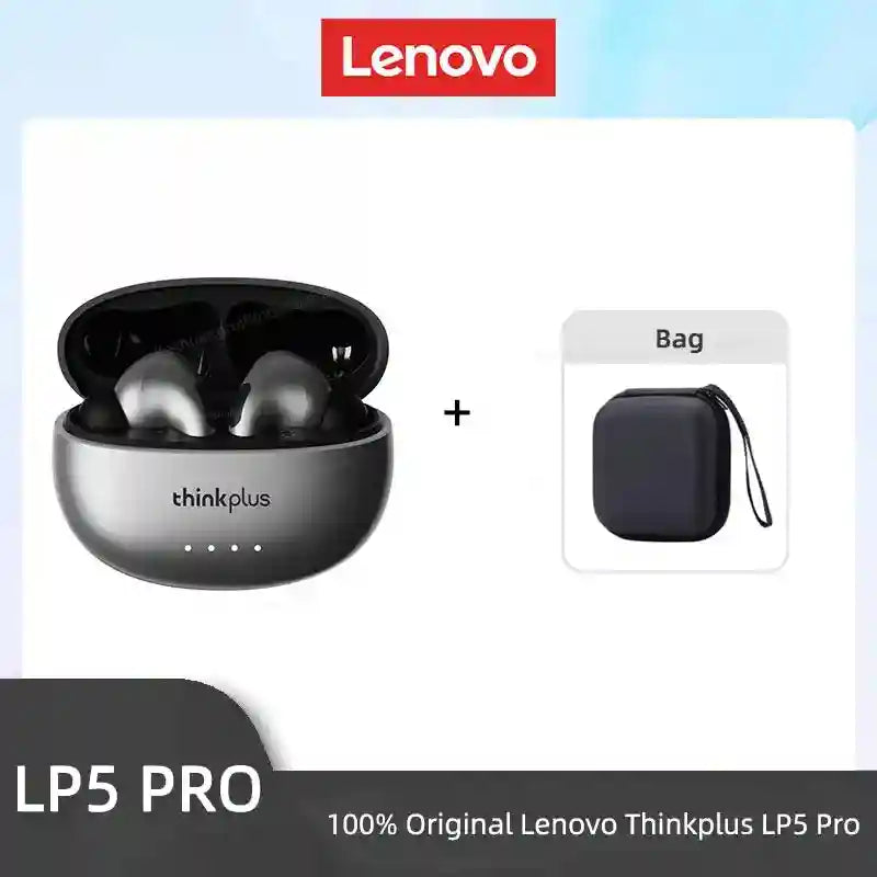 Wireless Bluetooth Earbuds with Low Latency Audio and Noise Cancellation LP5Pro Gray Bag Tidesmit