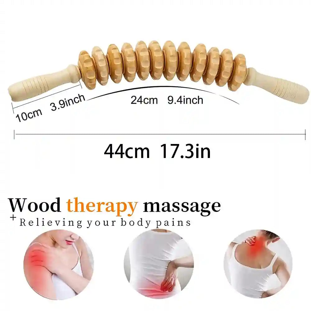 Wood Therapy Massage Roller for Lymphatic Drainage | 12 Rollers Eye Massage Instrument Tidesmit