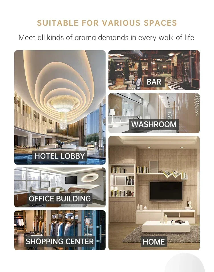 Waterless Room Fragrance Diffuser Smart Aroma Diffuser Machine Electric Smell for Home 500m³ Bluetooth Smell Distributor