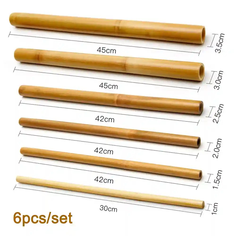 Bamboo Wood Therapy Massage Stick for Deep Tissue Muscle Relief Massage Roller 6pcs set China Mainland Tidesmit