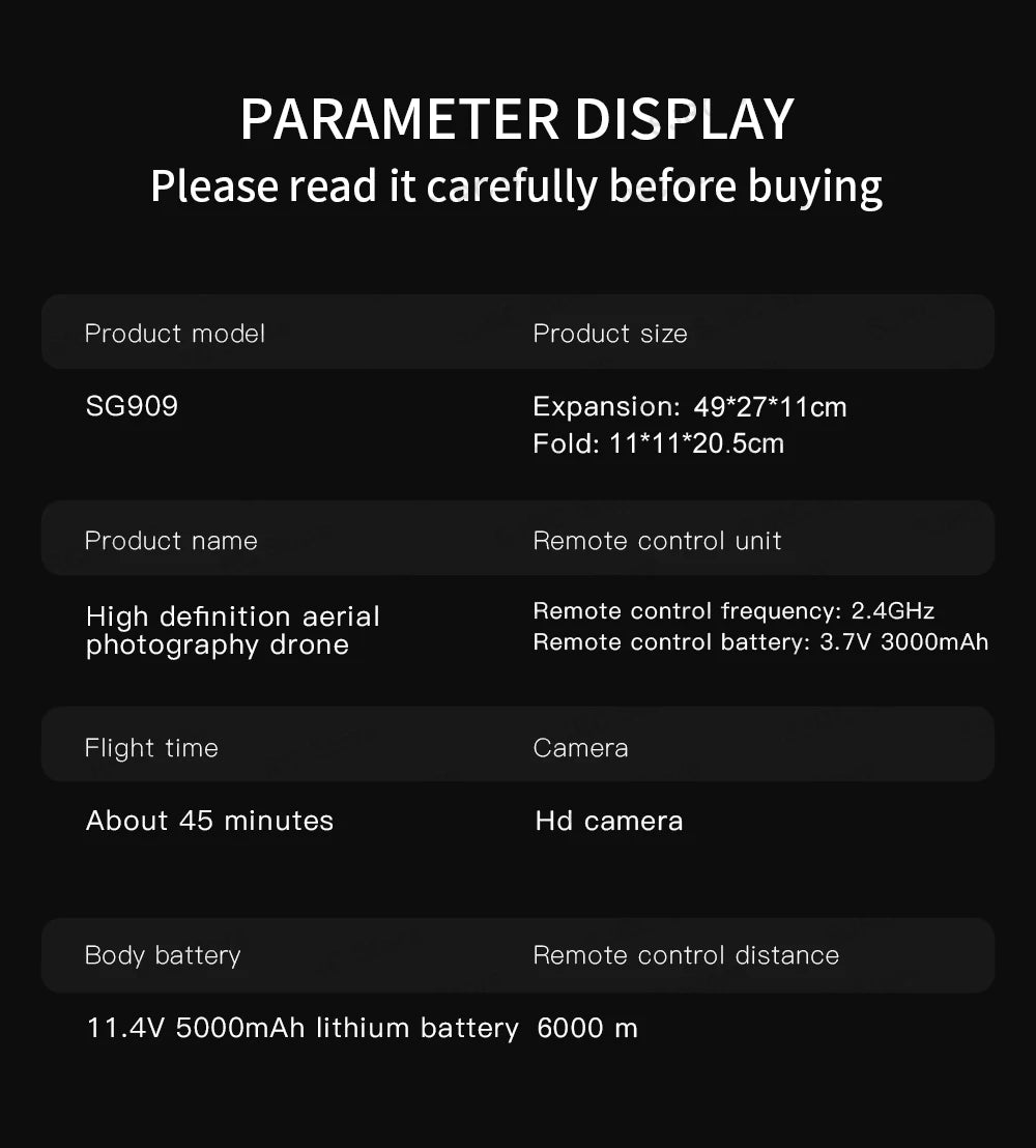 4K GPS Camera Drone with Obstacle Avoidance - Foldable SG909 MAX Tidesmit
