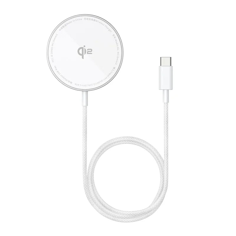 15W Fast Wireless Charger for iPhone 16-13 - MagSafe Compatible Pad Silver Tidesmit