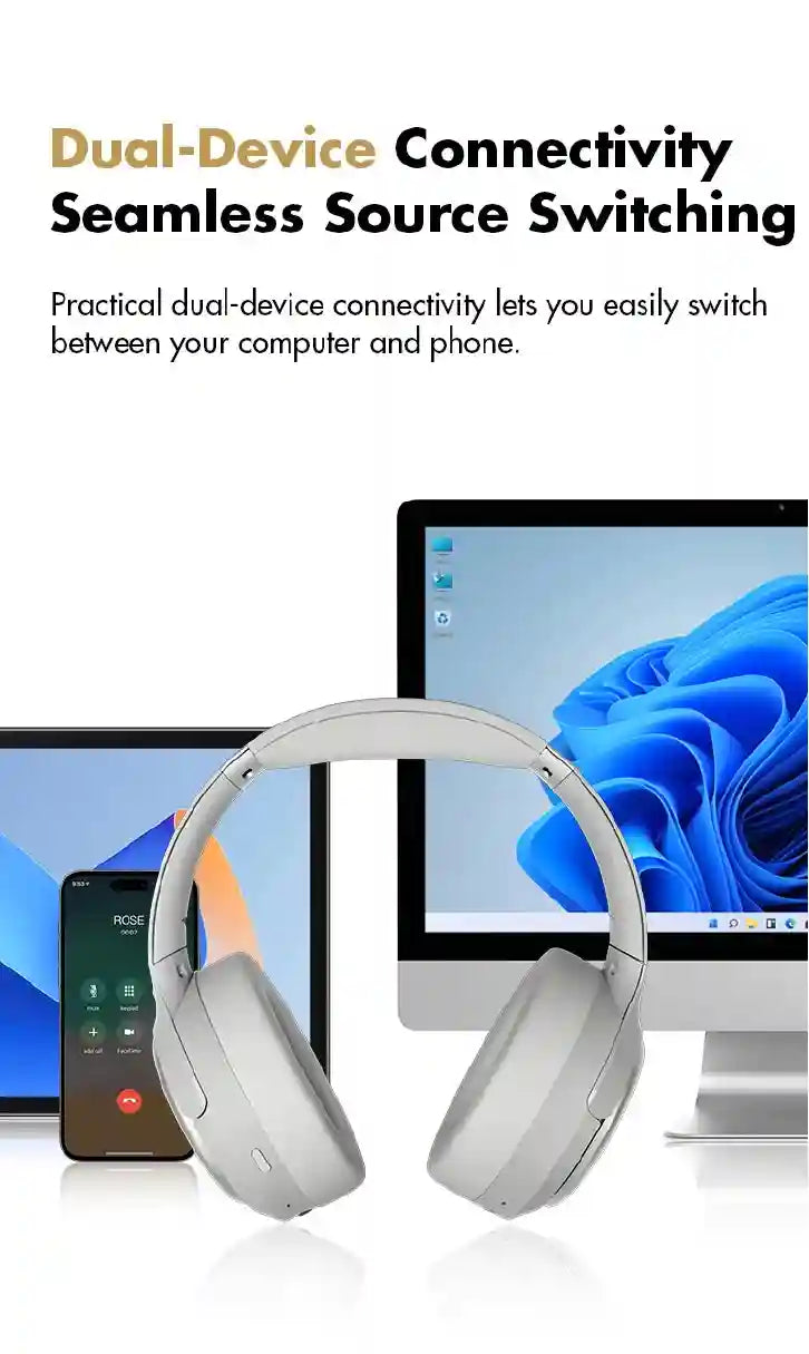Wireless Active Noise Cancellation Headphones Over-Ear - Tidesmit Tidesmit