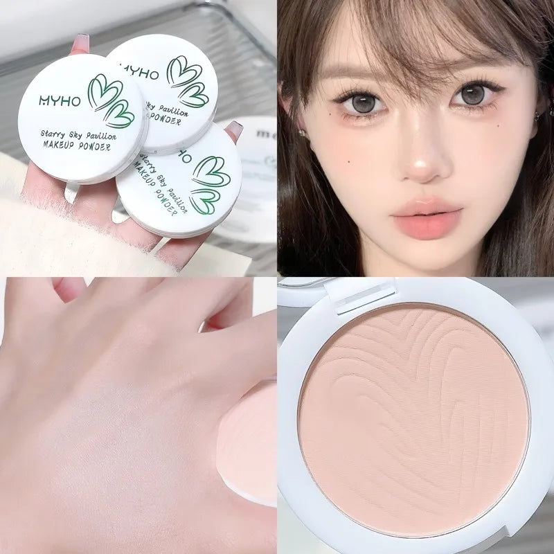 Tidesmit natural matte pressed powder texture close-up for long-lasting oil control and brightening face makeup finish