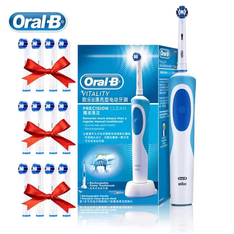 Tidesmit Oral B electric toothbrush with 3D white rotation cleaning and inductive charging base for adults