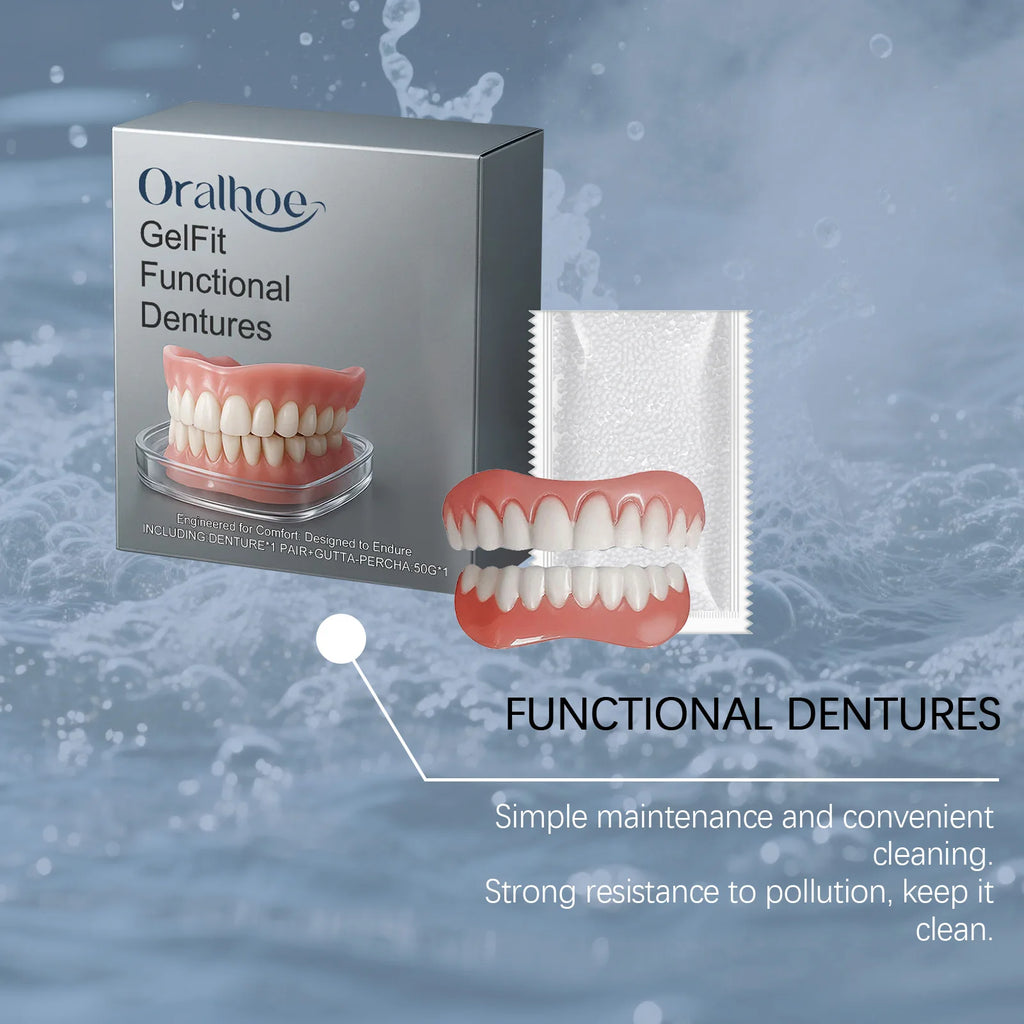 Silicone Dentures False Teeth Full Set Soft Safety Easy to Use Perfect Fit Oral Improve Tooth Loss Broken Temporary Improve