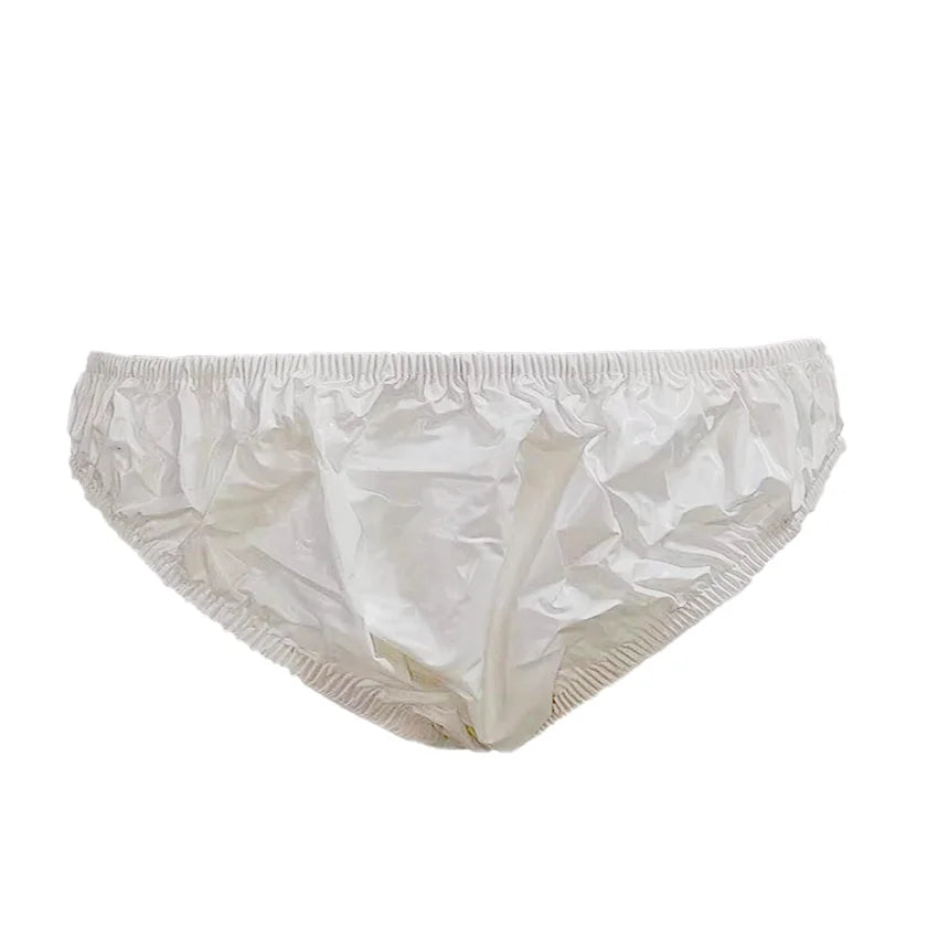 Langkee Haian  Plastic Bikini Panties PVC Underwear Color White