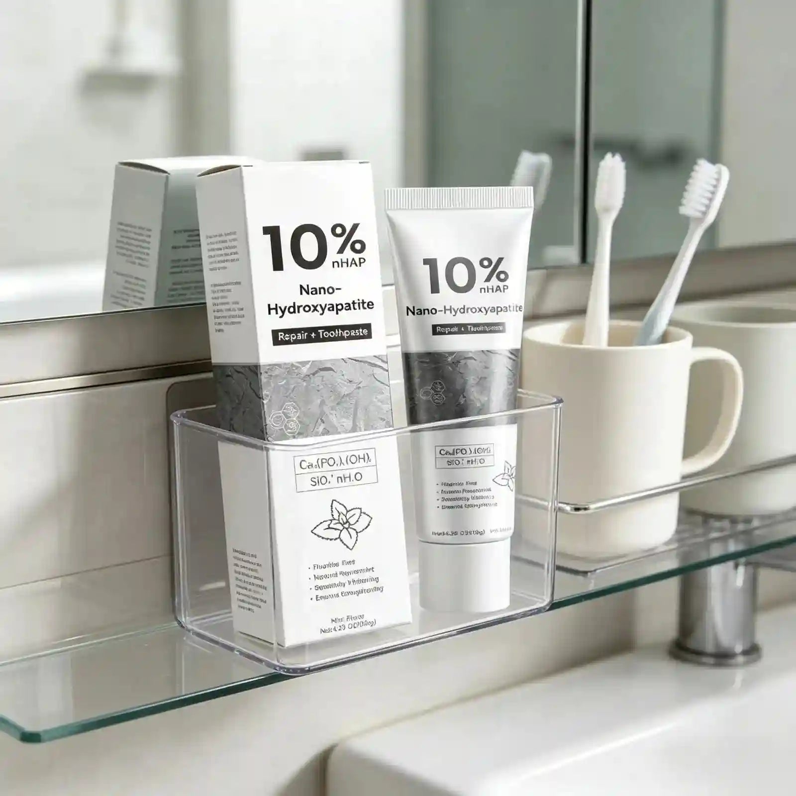Tidesmit Nano Hydroxyapatite Toothpaste for teeth whitening, tartar removal, and plaque control.