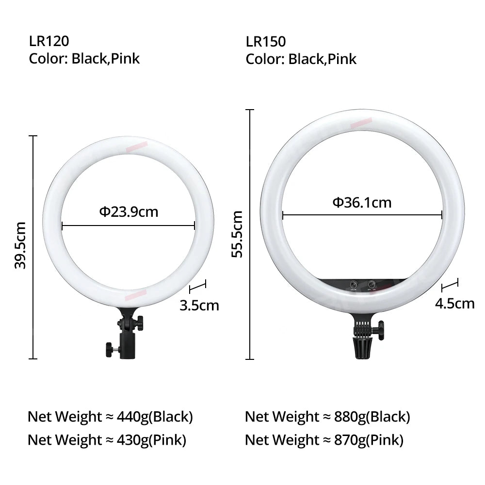 LED Ring Light with Adjustable Color Temperature for Video and Makeup Tidesmit