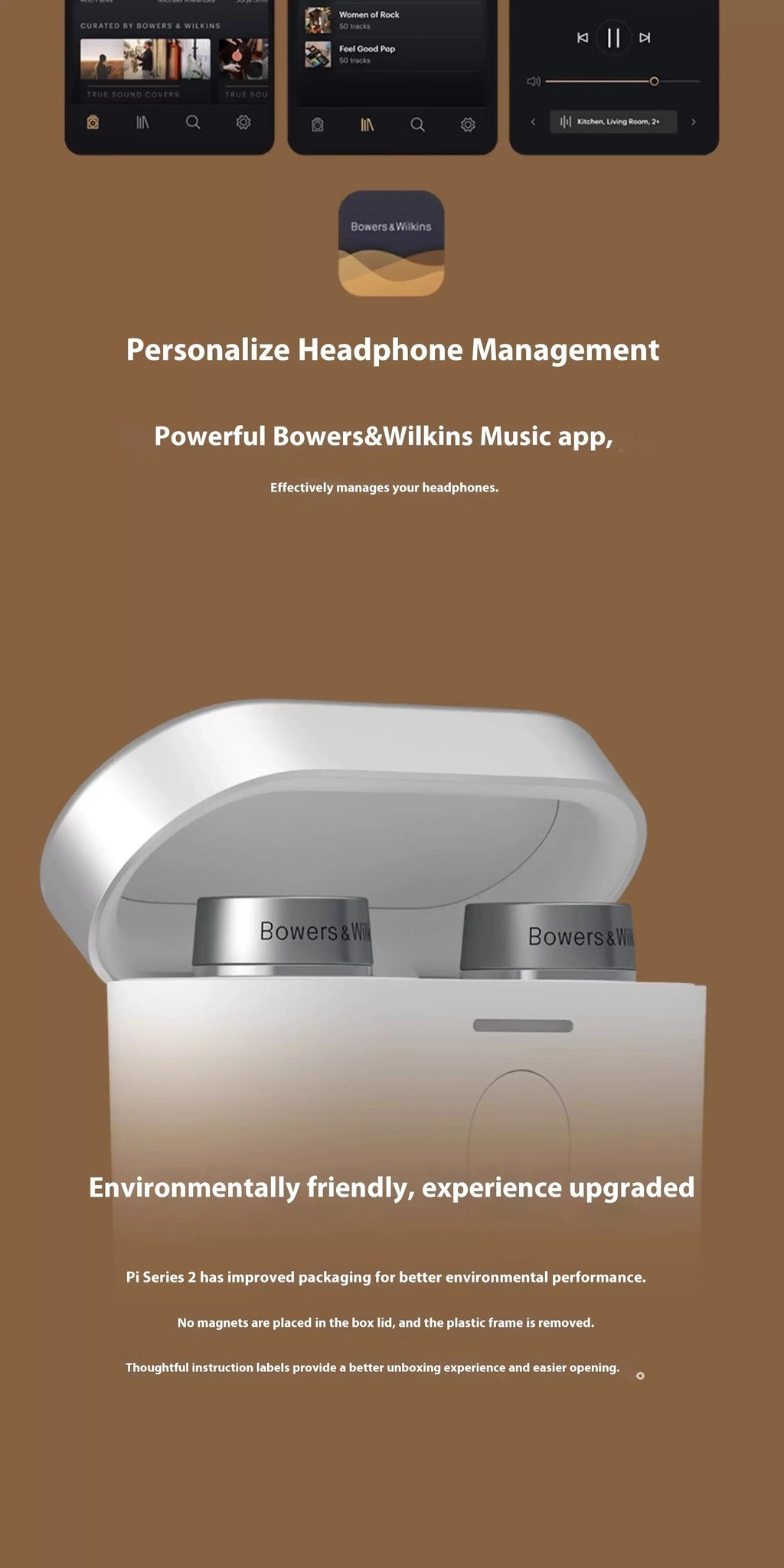 Bowers & Wilkins Pi7 S2 Wireless Earbuds by Tidesmit - 24-Bit HiFi Tidesmit