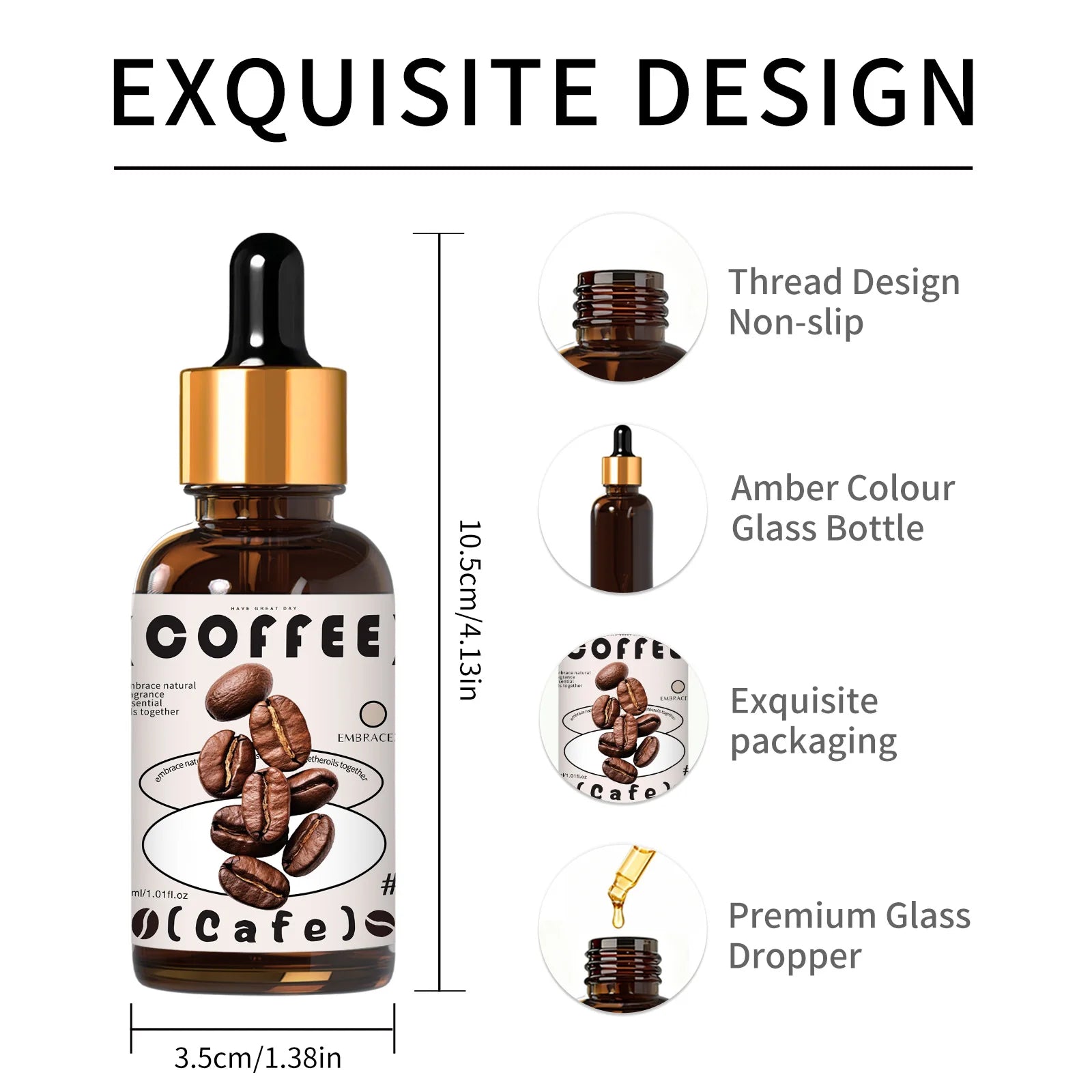 30ml Coffee Essential Oil Skincare Body Massage Oil Long Lasting Scent DIY Projects Scents Soap Perfect Gift to Friends