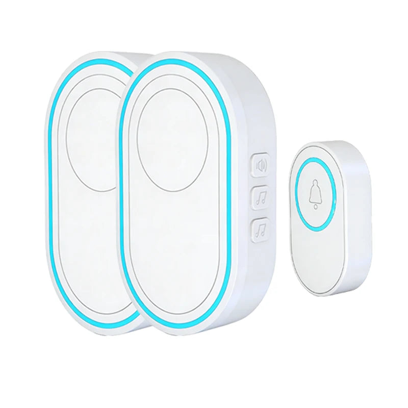 Wireless White Doorbell Waterproof Welcome Chime Home Door Bell Intelligent 39 Songs Smart Alarm With Battery For Store Hotel