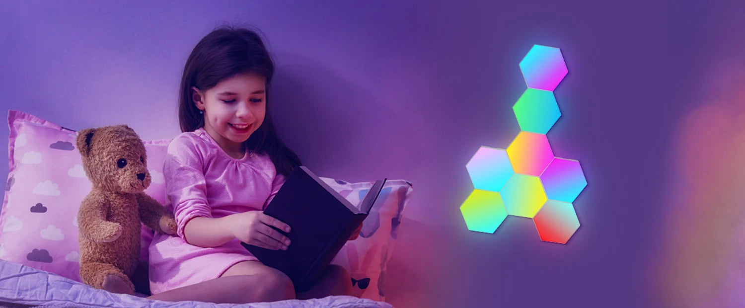 RGB Hexagonal Smart Wall Lamp - Modular Music Sync LED Lighting Kit Tidesmit