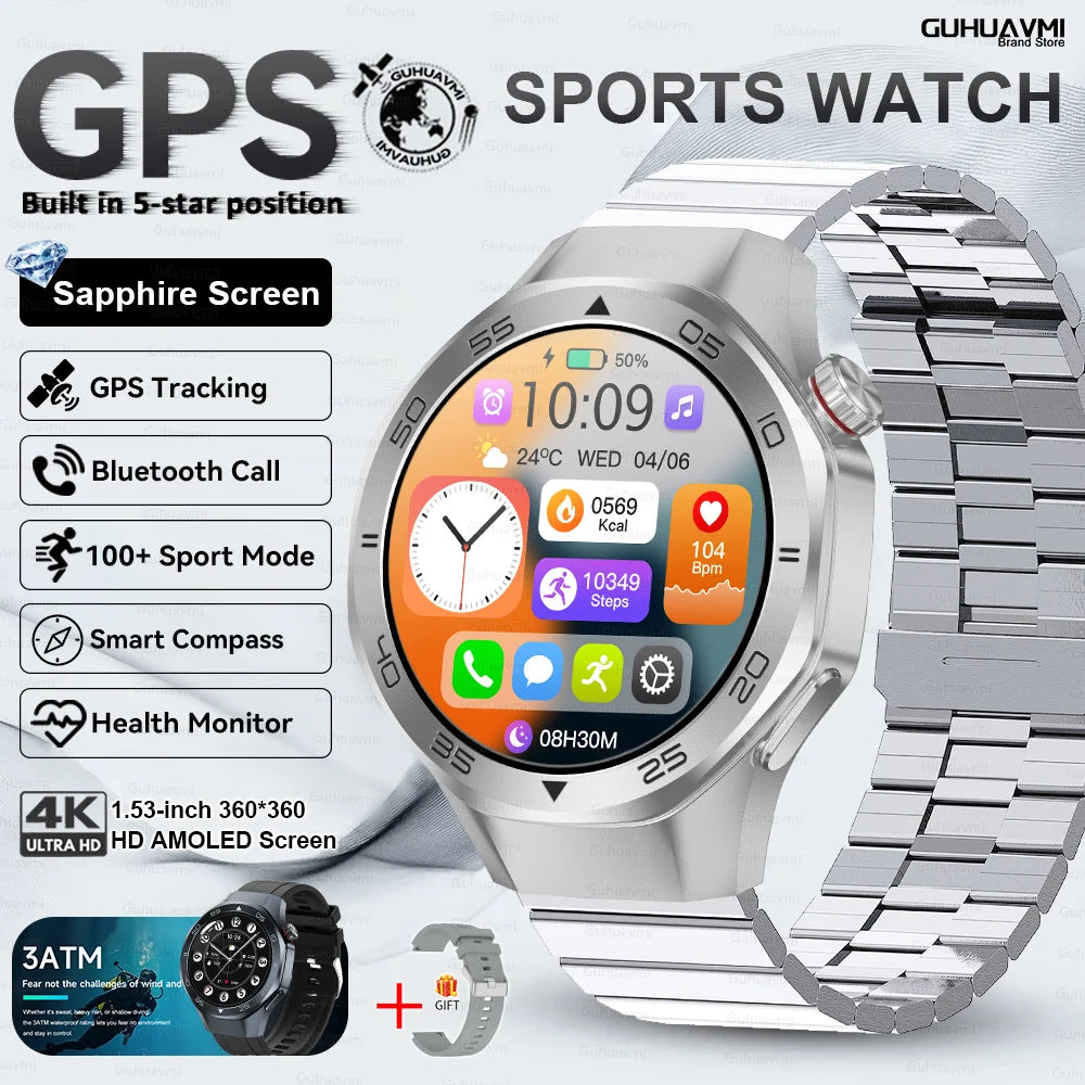 2026New Original Premium Sports SmartWatch Ultra 1.53“Display Built-in GPS Compass 3ATM Waterproof Call Fitness Tracker Bracelet