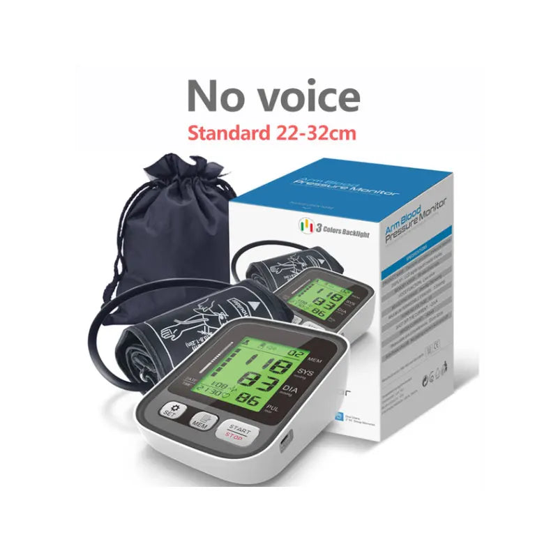 JYHealth Medical Digital Upper Arm Tensiometers BP Blood Pressure Monitor Heart Rate Meter Large Cuff Sphygmomanometer Tonometer