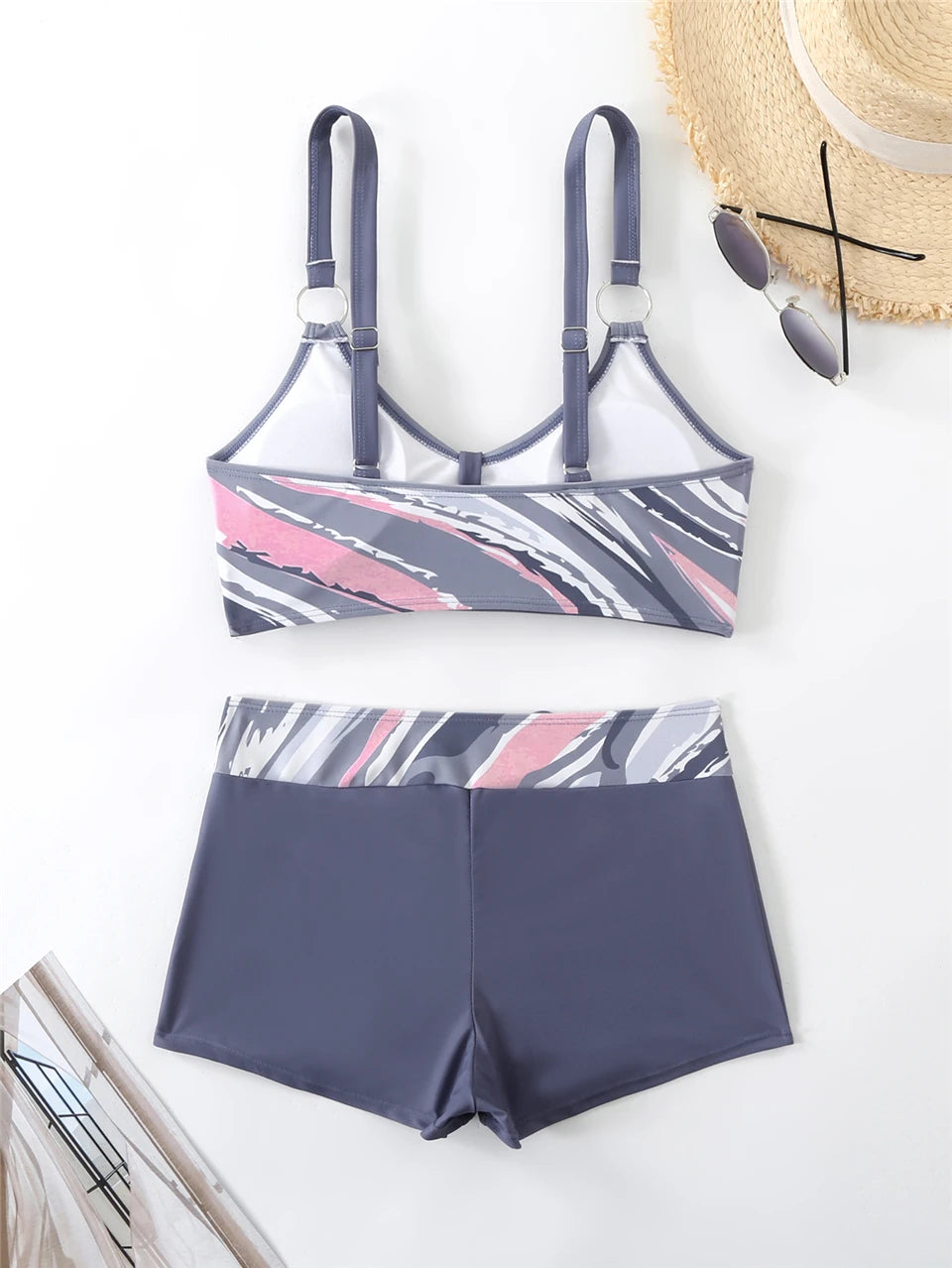 2025 High Waist Bikinis Women Sports Swimwear Print Bathing Suit Female Padded Beach Wear Bathers Swimming Swimsuit Summer