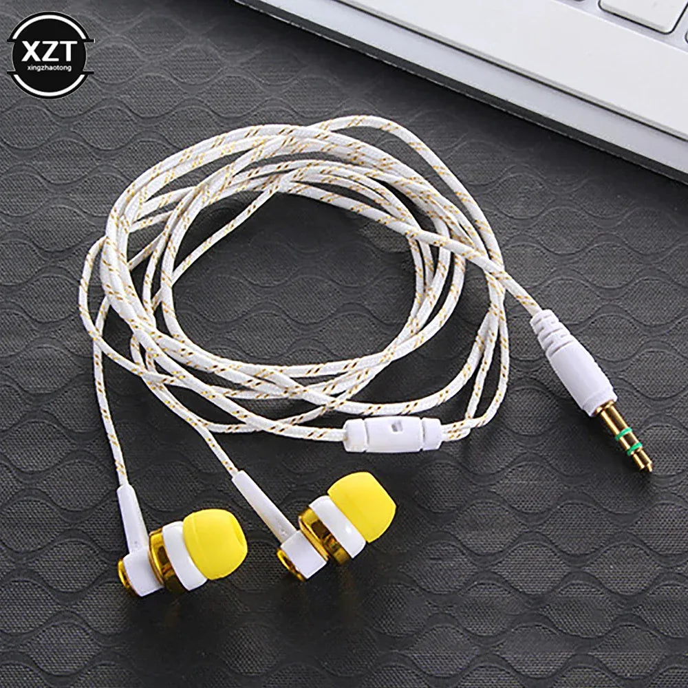 Wired Earphones with Mic, 3.5mm Nylon Braided Cord by Tidesmit WHITE Tidesmit