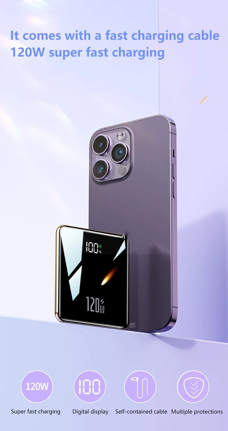 Portable Power Bank with 4 Built-in Cables - 50000mAh Tidesmit Tidesmit