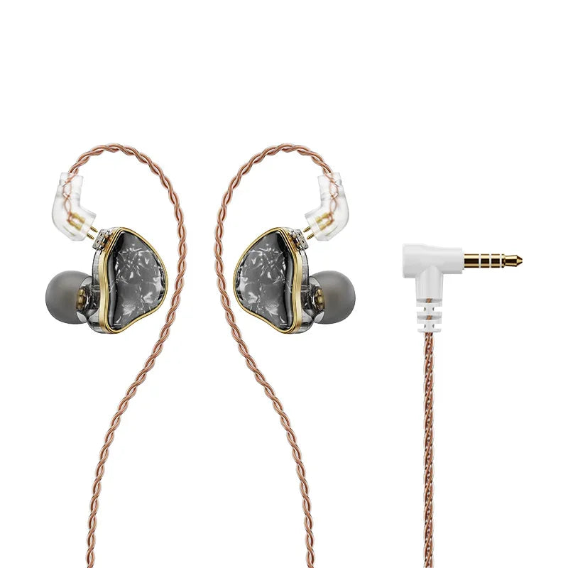 HiFi In-Ear Monitors 1DD+1BA Hybrid Dual Driver Earphones | Tidesmit Black No Mic Tidesmit