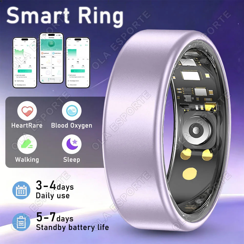New Various Colors Available Smart Ring Bluetooth Heart Rate Sleep Monitoring Men Women Smartring Waterproof Health Sport Rings
