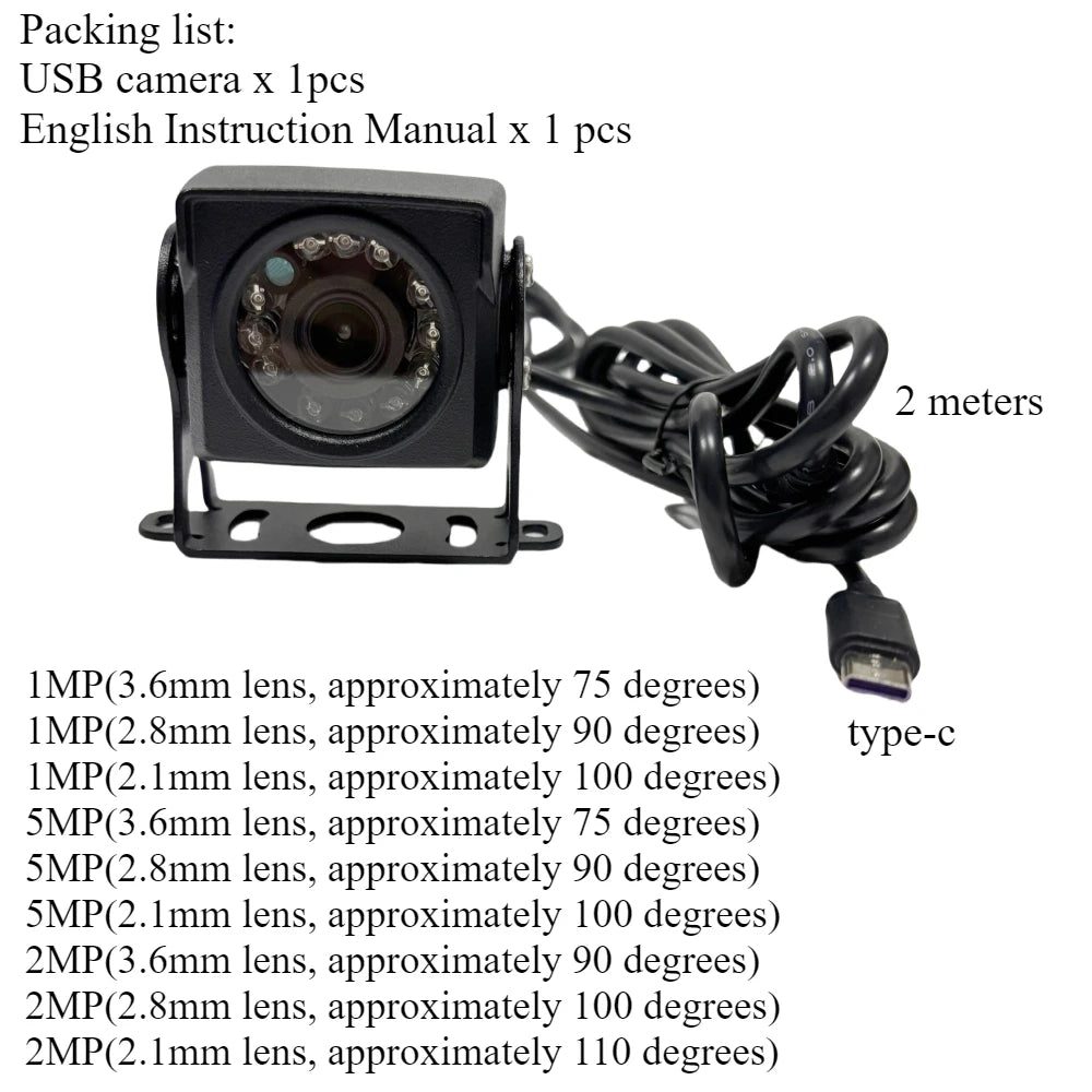 Type-c Outdoor IP65 5MP 1080P 720P 940nm IR Night Vision Webcam Waterproof mini Usb Camera Dashcam Vehicle Android Driver Free