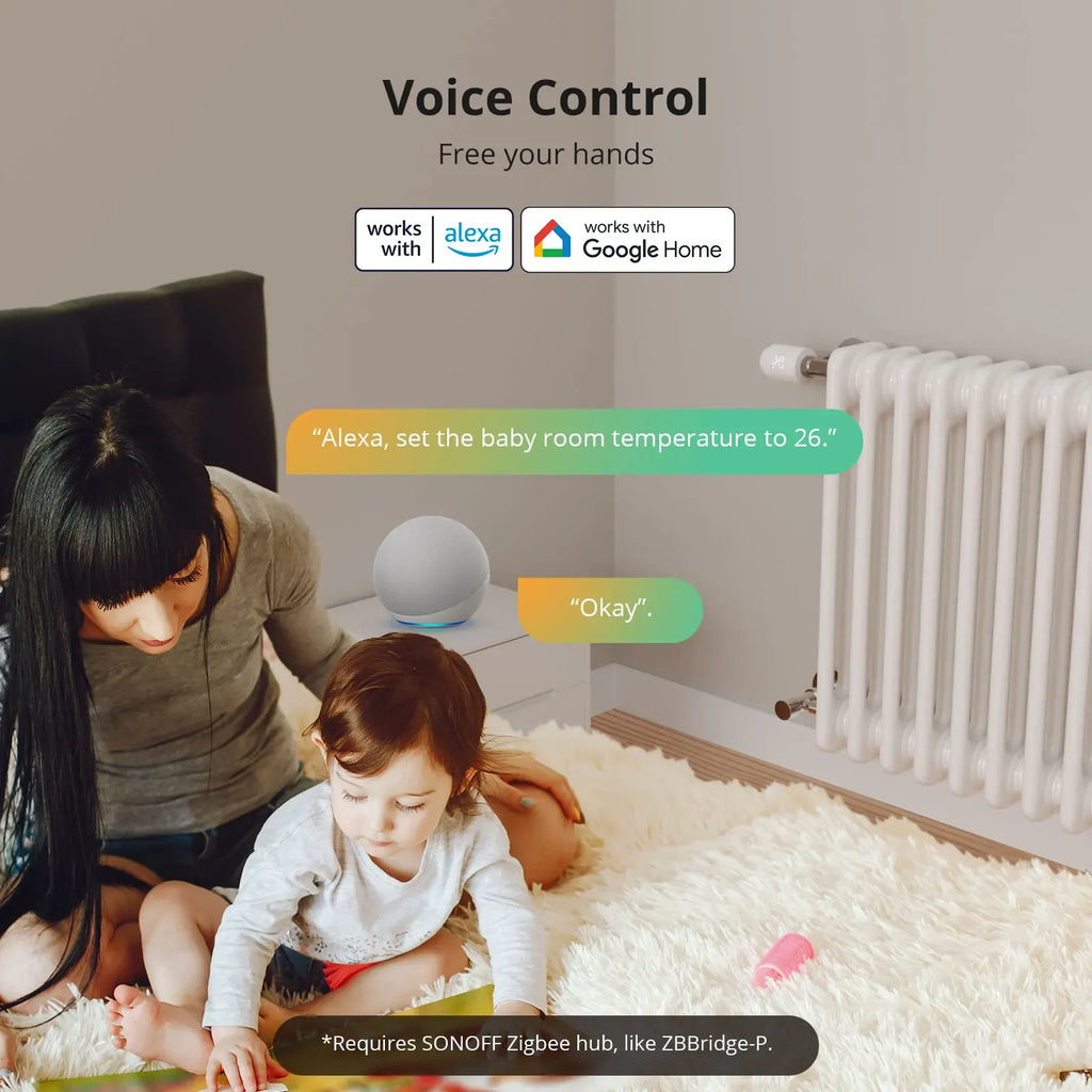 Smartphone and voice control prompt for setting radiator temperature
