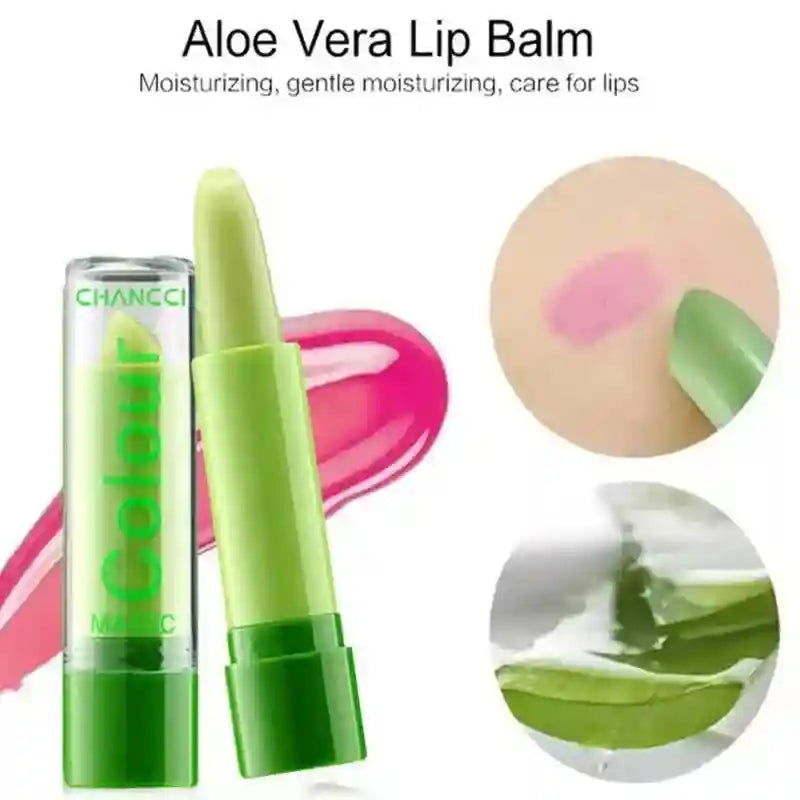 Aloe Vera Color Changing Lip Balm | Moisturizing Long-Lasting Treatment Lip Care Tidesmit