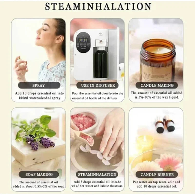 Flameless Aromatherapy Essential Oil Supplement Lasting Fragrance Oil Liquid Home Hotel SPA Classic Fragrance Replacement Oil