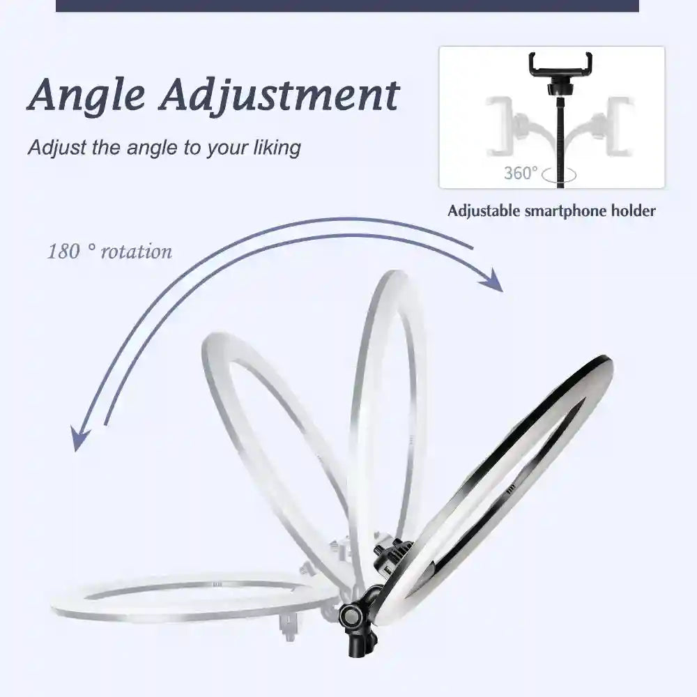 18-Inch Ring Light with Tripod Stand - Dimmable LED Studio Lighting Tidesmit