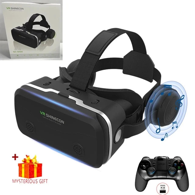 VR Headset for Smartphones - Immersive 3D Glasses with Remote Controller Black With Remote C Tidesmit