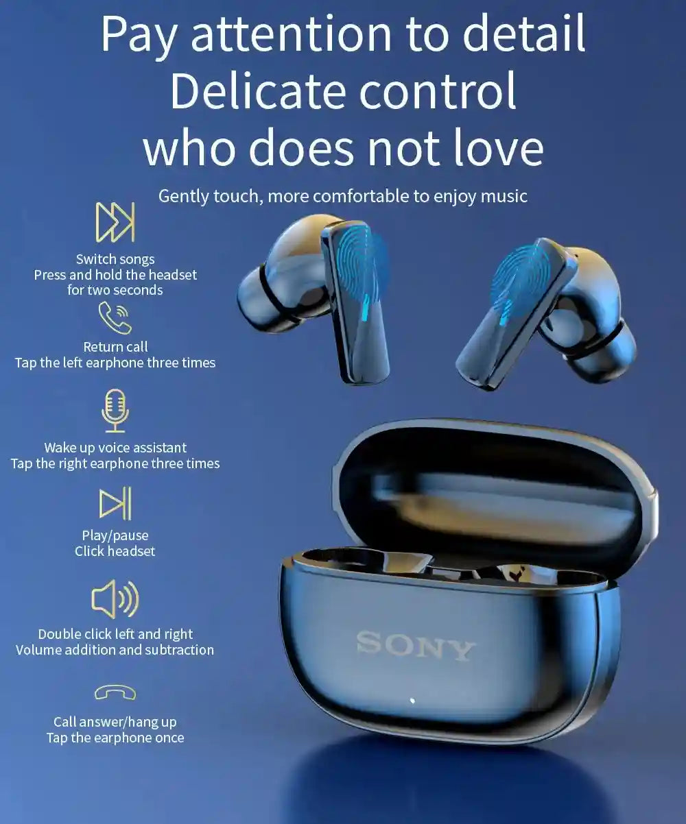 Wireless Bluetooth Earbuds with Active Noise Cancellation & Clear Mics Tidesmit