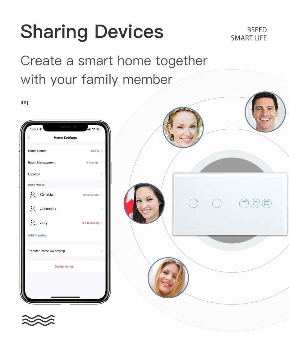 Tidesmit Smart WiFi Shutter Switch - App Controlled Roller Blind Timer Tidesmit
