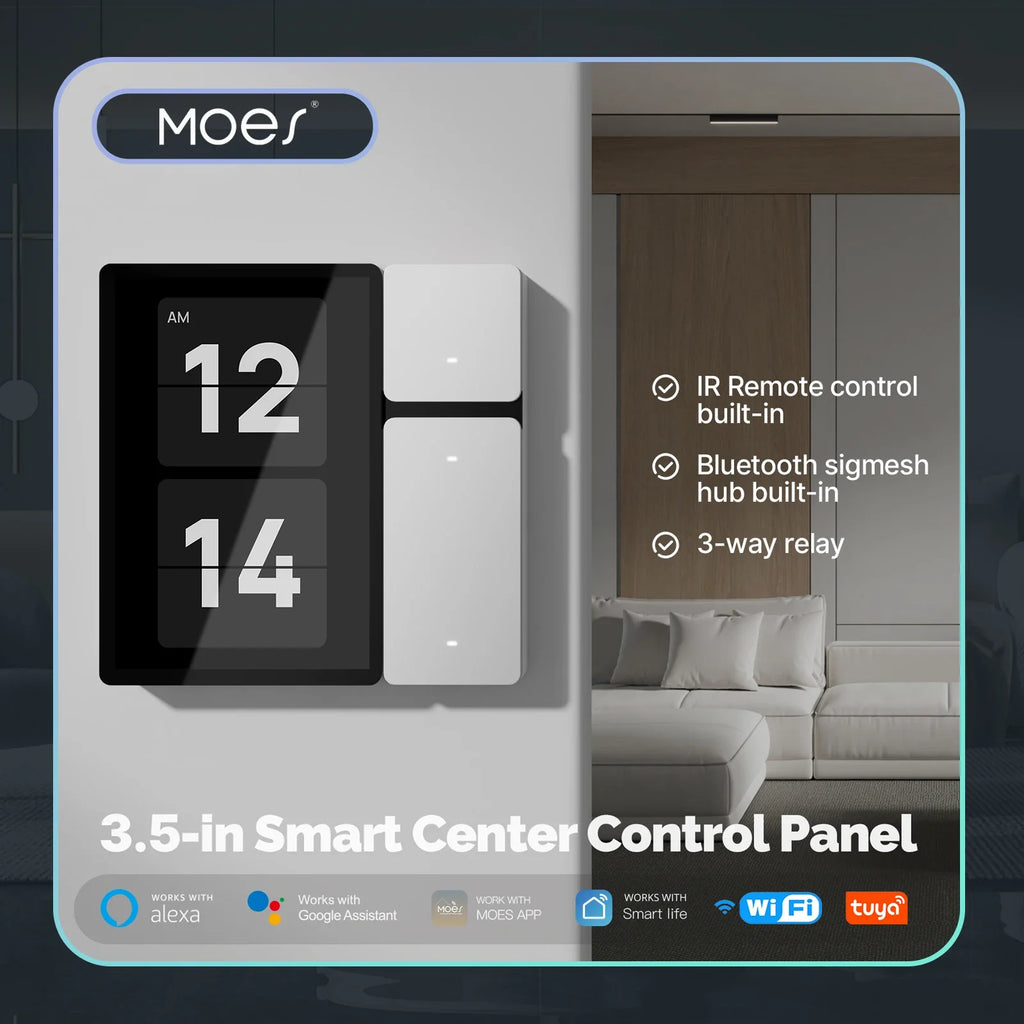 Smart Home Control Panel 3.5 Inch Touch Screen Wi-Fi Hub (EU Standard) Tidesmit