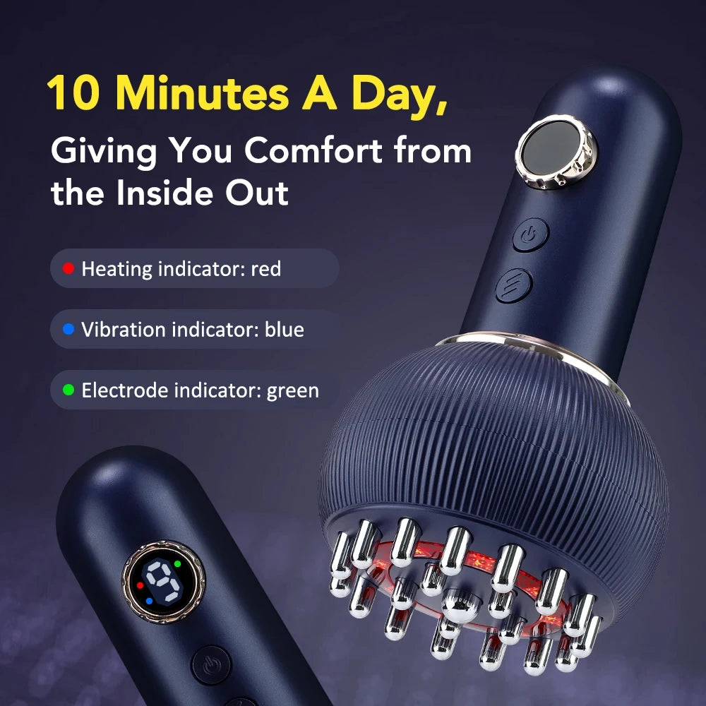 Wireless Gua Sha Massager | Heated Muscle Relief & Sculpting Tool (Blue) Back Massage Instrument Tidesmit