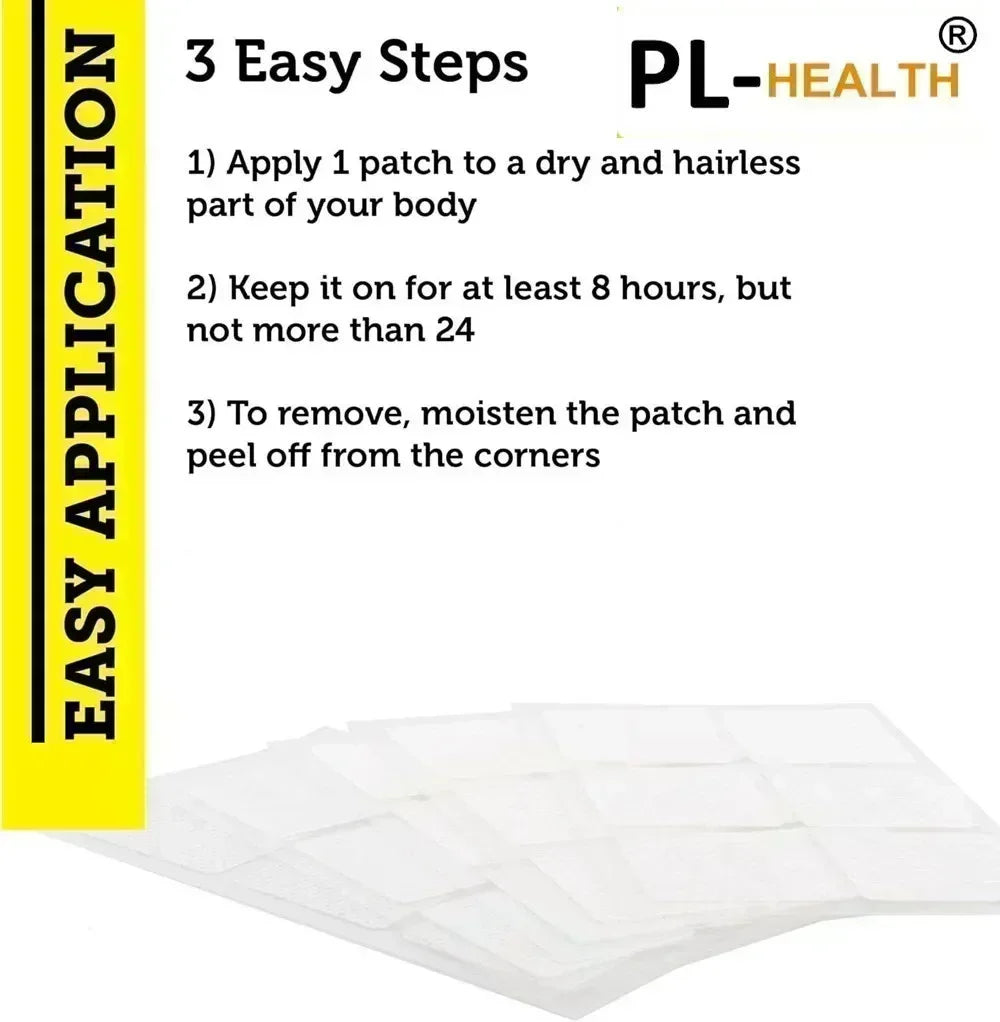 Tidesmit nerve support transdermal patch application guide with Alpha Lipoic Acid, Curcumin, B6 and B12 for neuro health.