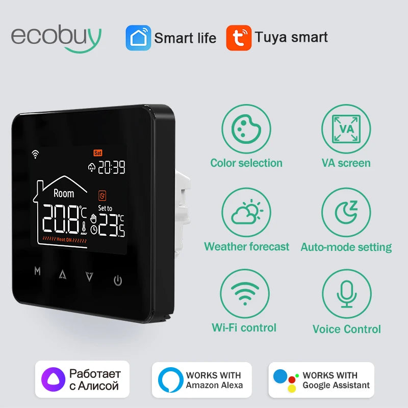 Tuya Smart Home Wifi Thermostat For Underfloor Heating Smart Thermostat Boiler Temperature Controller 220V Alexa Google Home