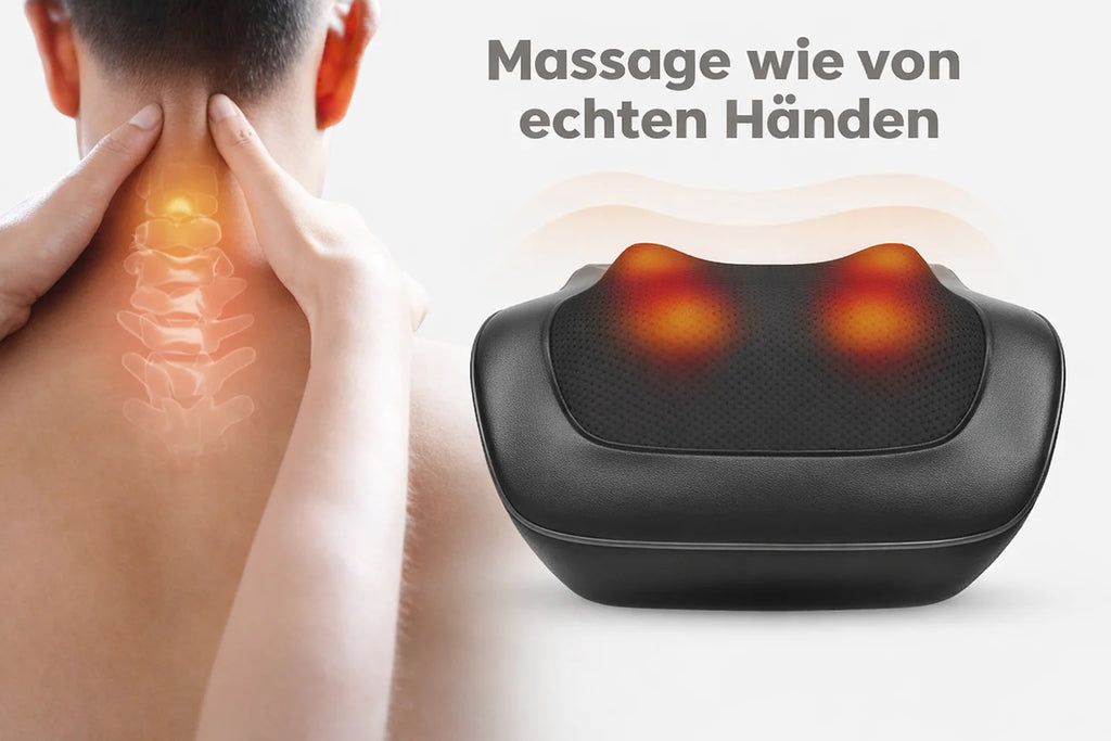 Electric Shiatsu Neck Massager With Heat - 3 Speeds - EU Plug Massage Cushion Tidesmit