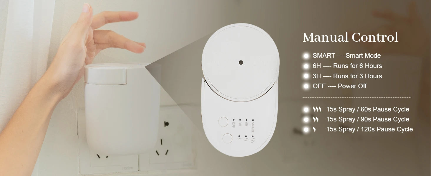Plug-In Diffuser with Timer Control Scent Intensity Button Bluetooth APP Connectivity Waterless  Diffuser for Home, Hotel,Office