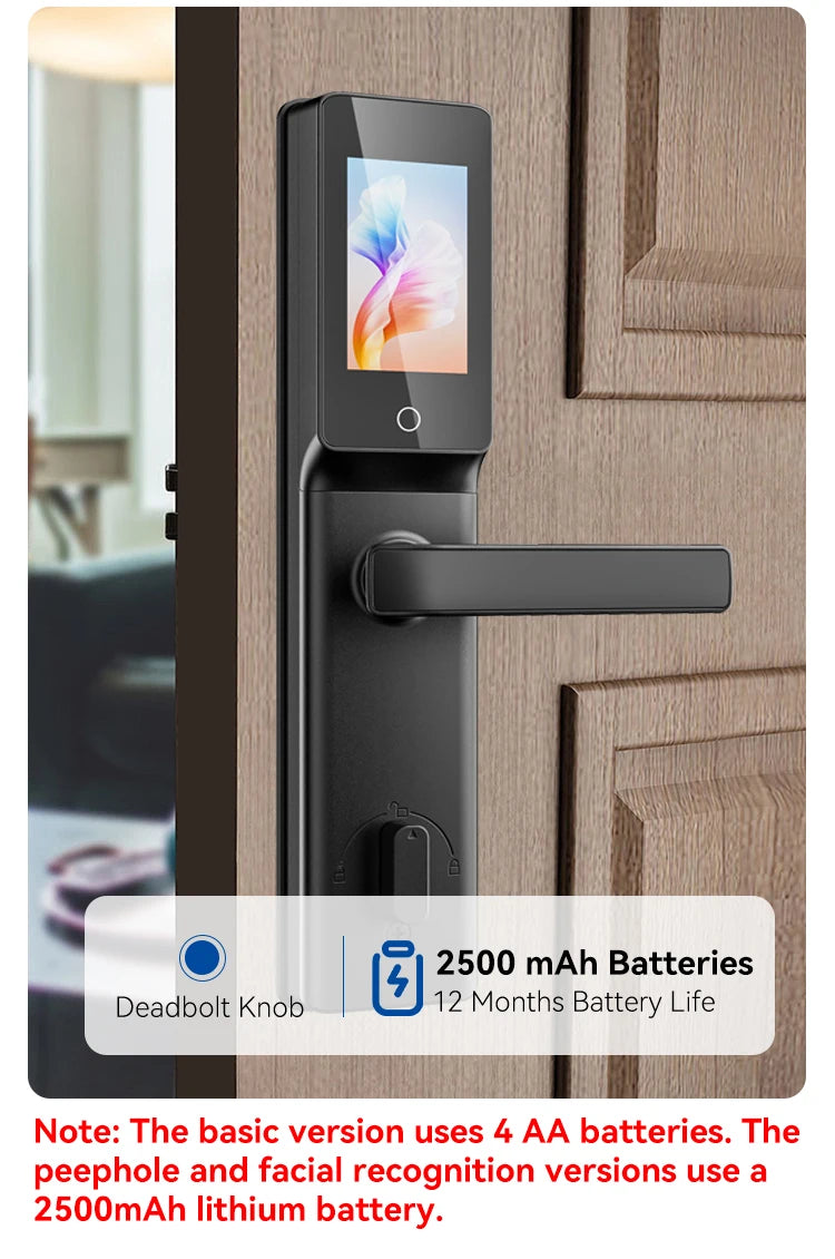 Rfid Keyless Tuya Wifi 3D Face Recognition Digital Electronic Lock Handle Fingerprint Smart Door Lock With Camera