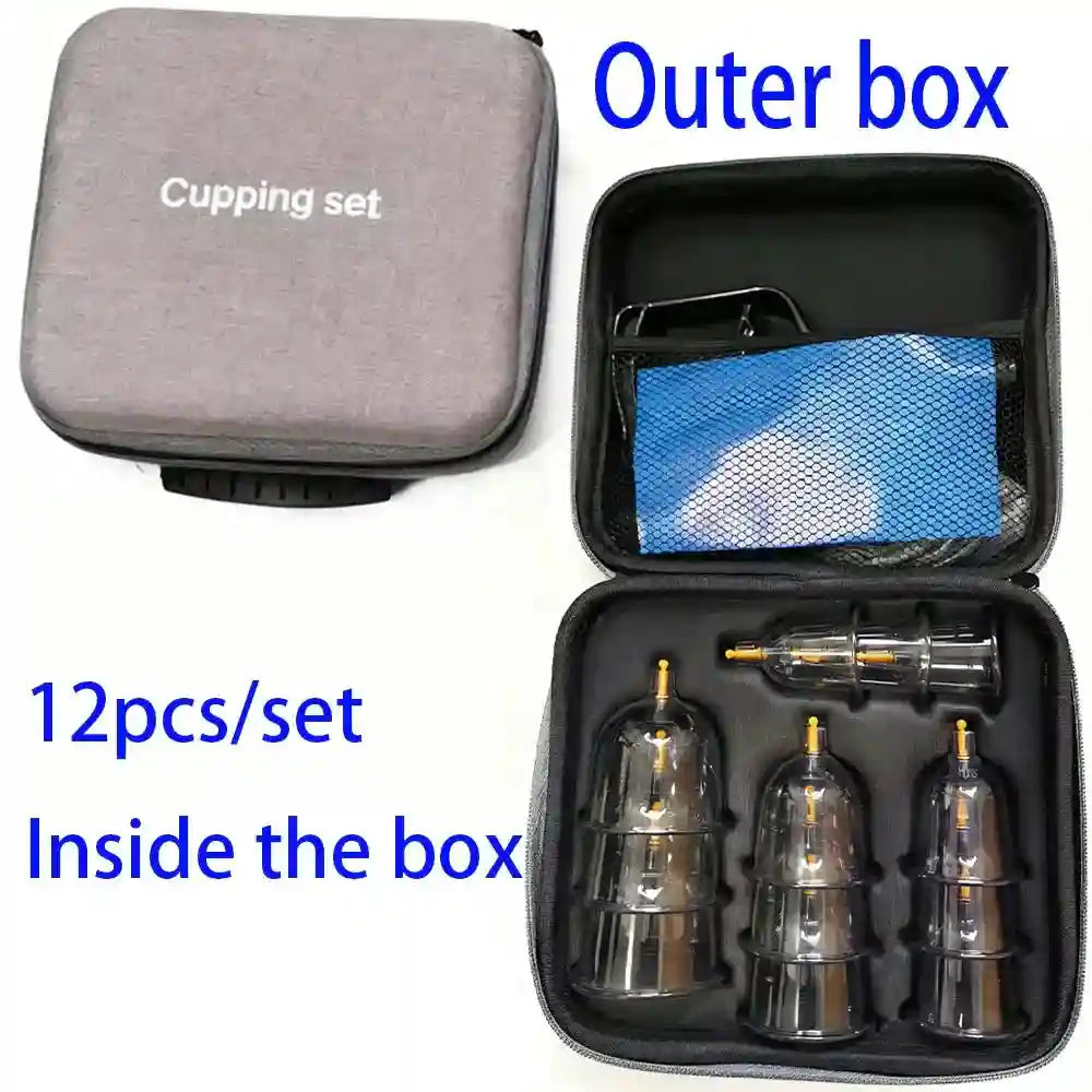 Cupping Therapy Set: 24-Piece Vacuum Massage Kit for Deep Tissue Relief Eye Massage Instrument 12Pcs Bags Tidesmit