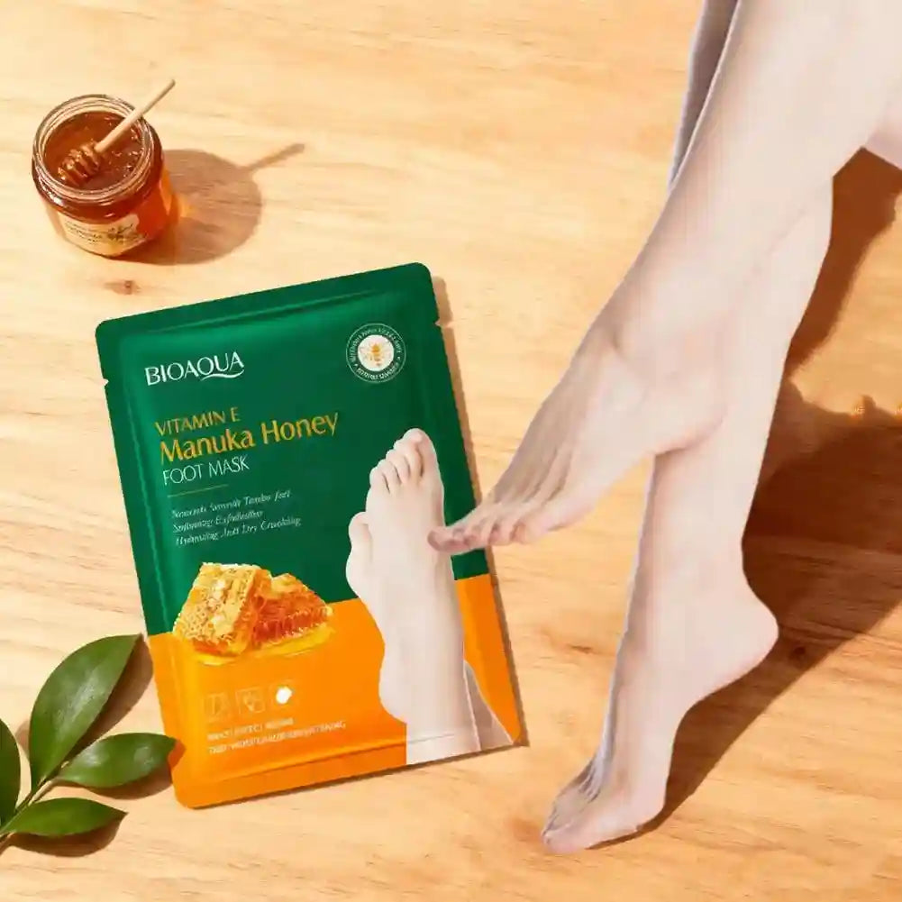 Vitamin E Foot Mask with Manuka Honey for Salon-Quality Soft Skin Scrubs Treatments Tidesmit
