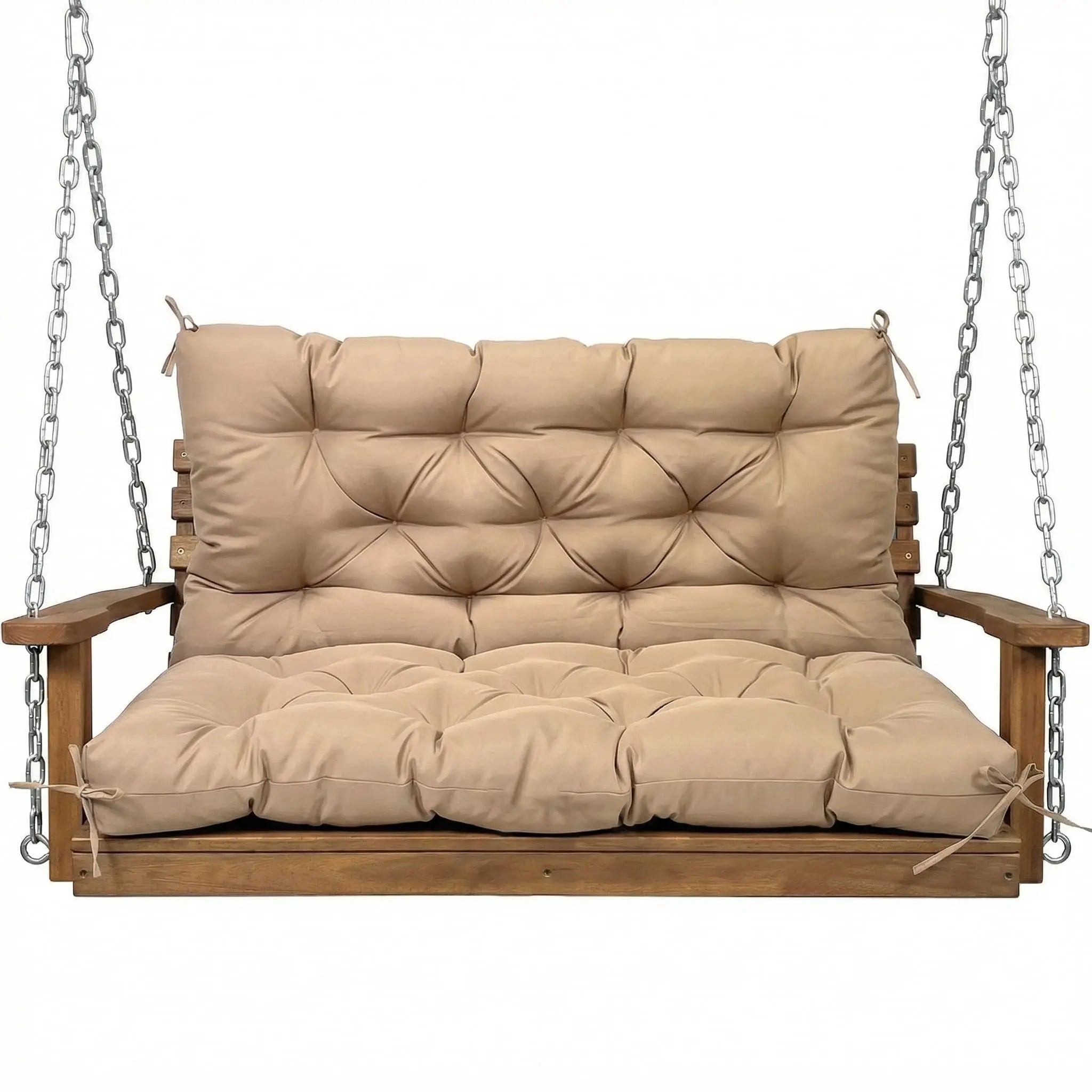 Bench Cushion with Backrest 2 or 3 Seat Swing Replacement Cushions Overstuffed for Garden Patio Furniture Loveseat Swing Outdoor