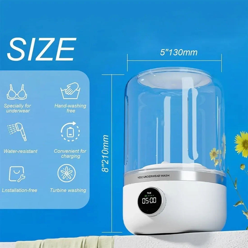 Tidesmit 1L portable underwear and socks washing machine with dehydrating bucket feature for laundry