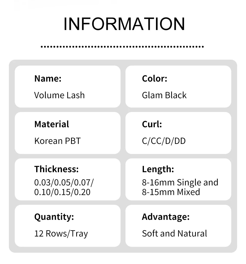 Silk Russian Volume False Eyelashes - 0.07mm Professional Wispy Lashes False Eyelashes Tidesmit