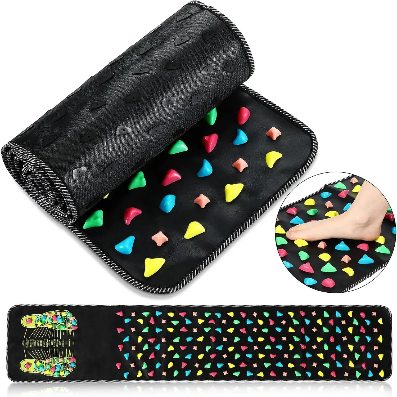 Foot Massage Mat for Reflexology Pain Relief - Tidesmit Home Spa Series Relaxation Treatment 120x35cm Tidesmit