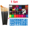Tidesmit 42 color water soluble glow neon face and body paint makeup kit shade swatch for festival art