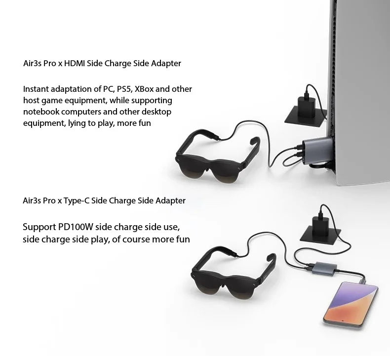 AR Glasses 135-Inch Private Cinema Display for Immersive Mobile Gaming Tidesmit