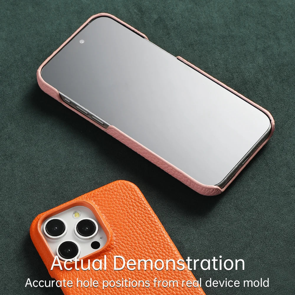 iPhone 16 Pro Max Genuine Leather Case | Slim Shock-Absorbing Cover Tidesmit