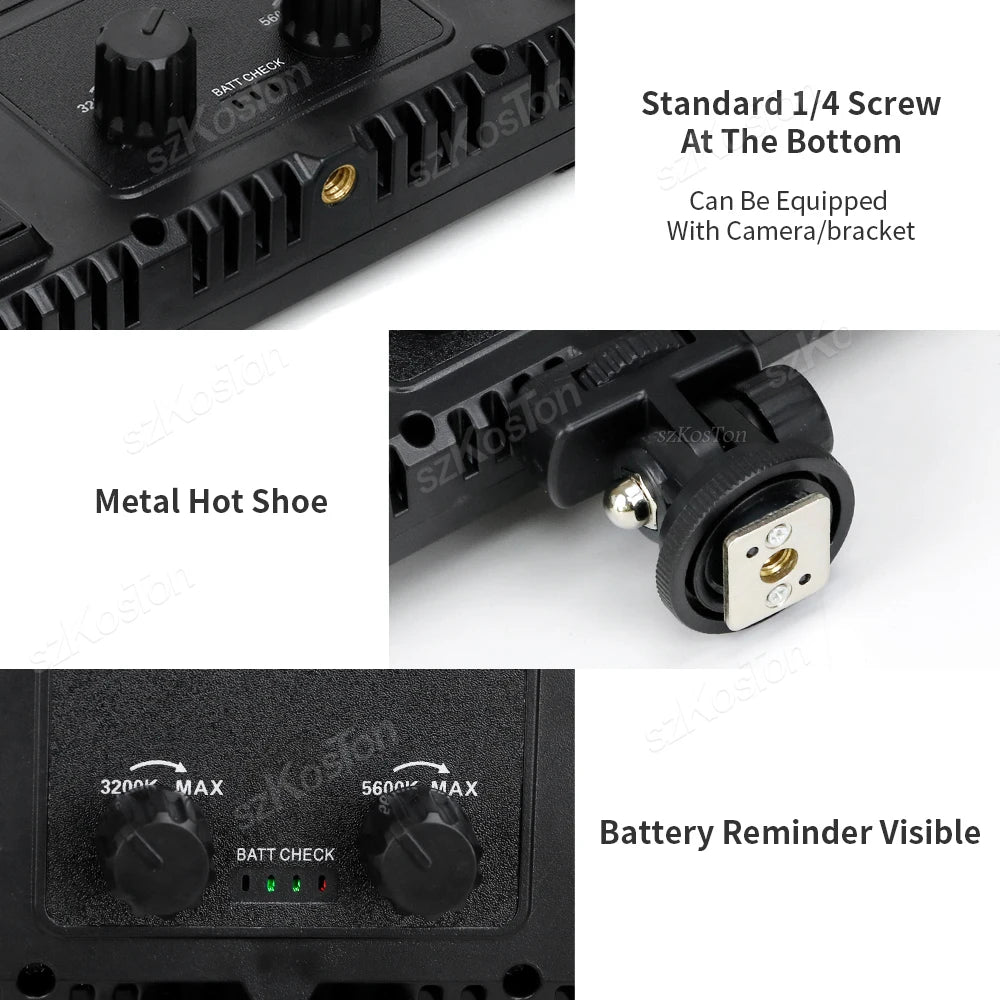 RGB LED Video Light Kit for Content Creation with Adjustable Tripod Tidesmit